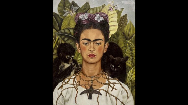 autorretrato con collar de espinas y colibrí