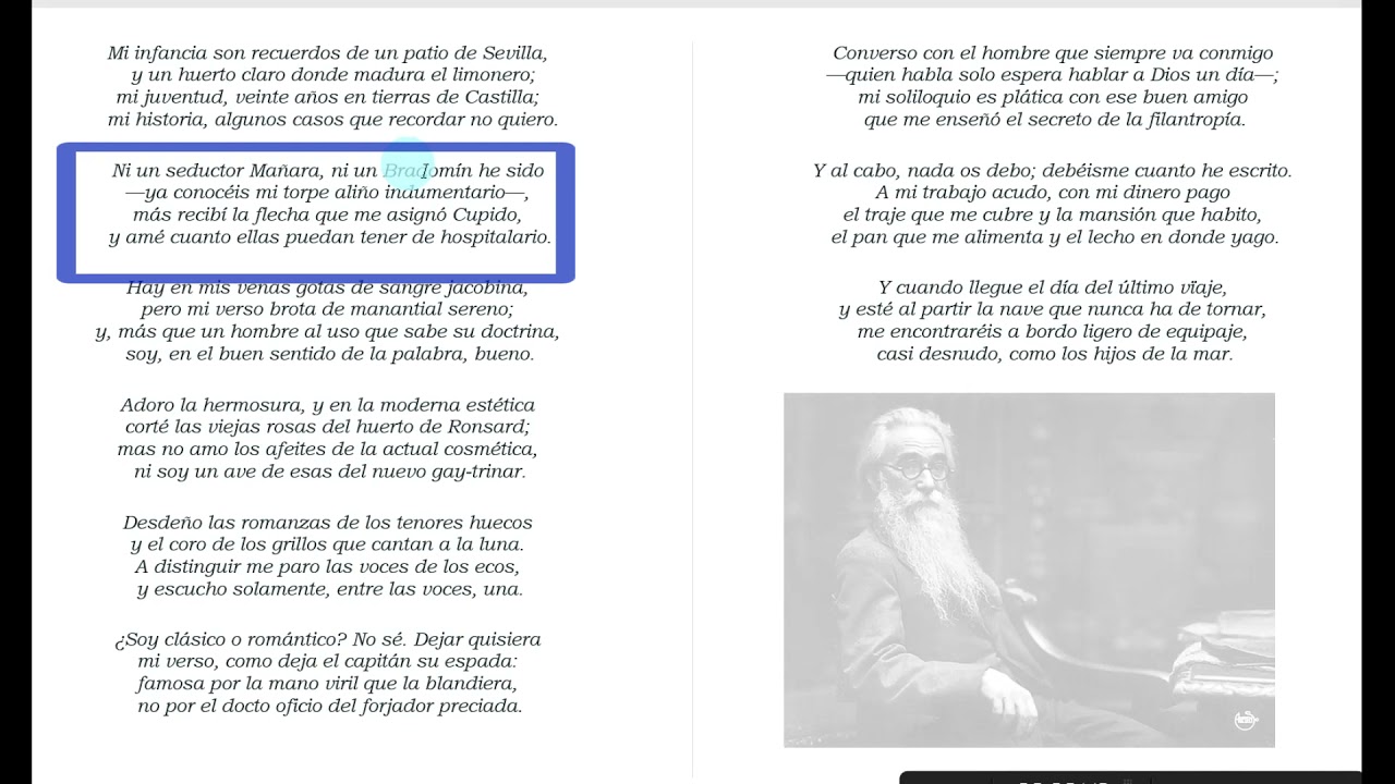 comentario del poema retrato de antonio machado