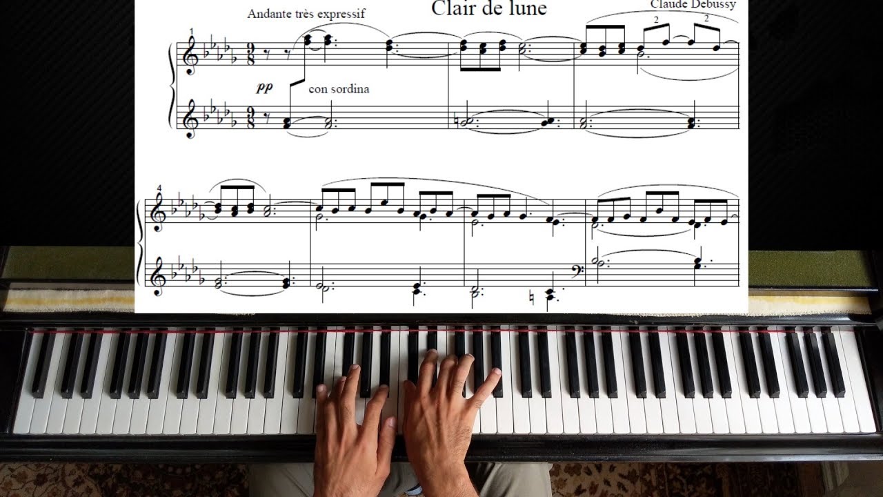 partitura para piano clair de lune debussy