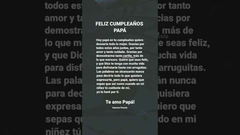 poema para mi papa en su cumpleaños