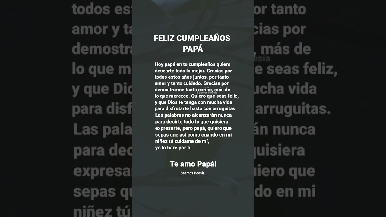 poema para mi papa en su cumpleaños