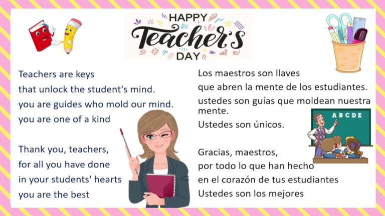 poesia en ingles para el dia del maestro