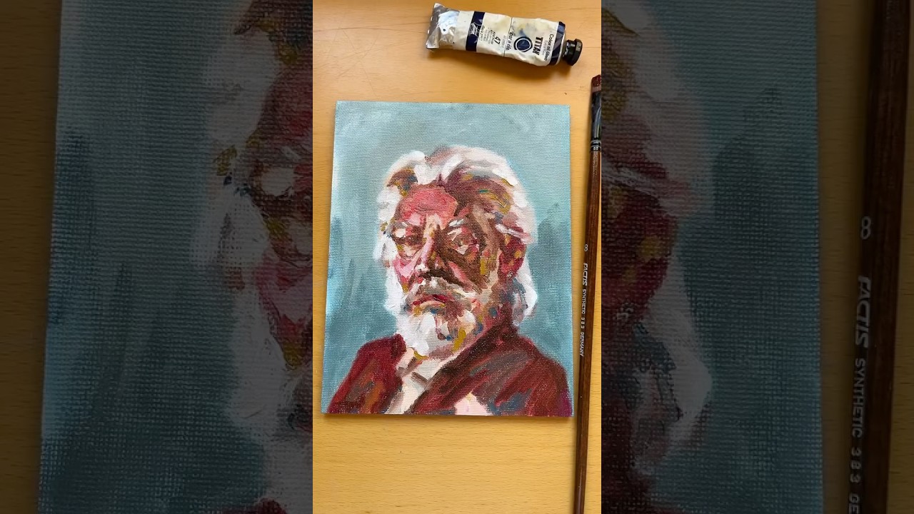 retrato pequeño pintado al oleo sobre tabla