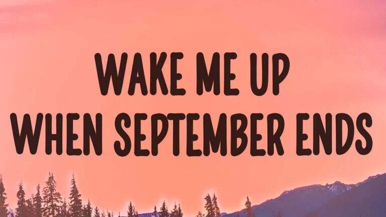 wake me up when september ends letra