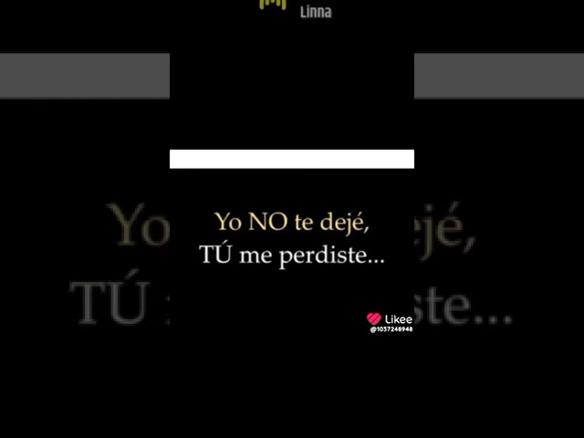 yo no te deje tu me perdiste
